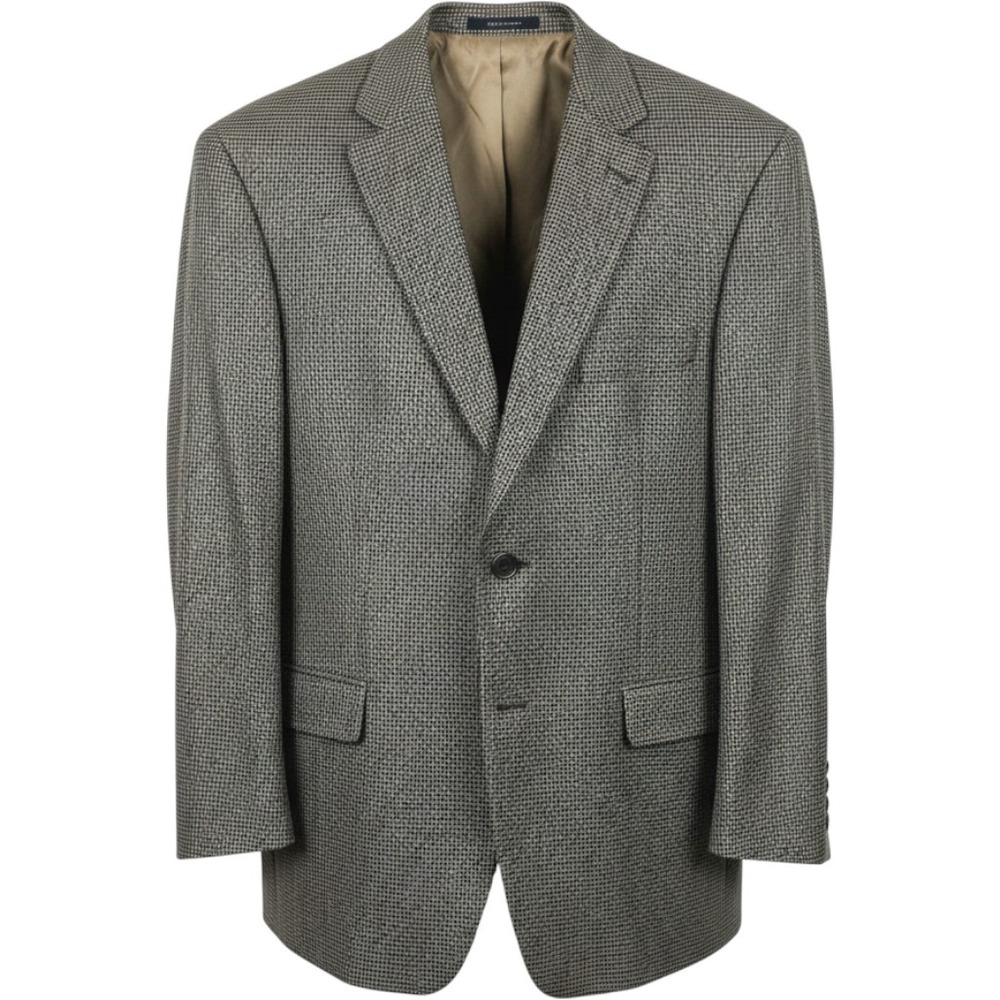 Lauren Ralph Lauren Mens Silk Wool Houndstooth Sport Coat 42S Brown Two Button